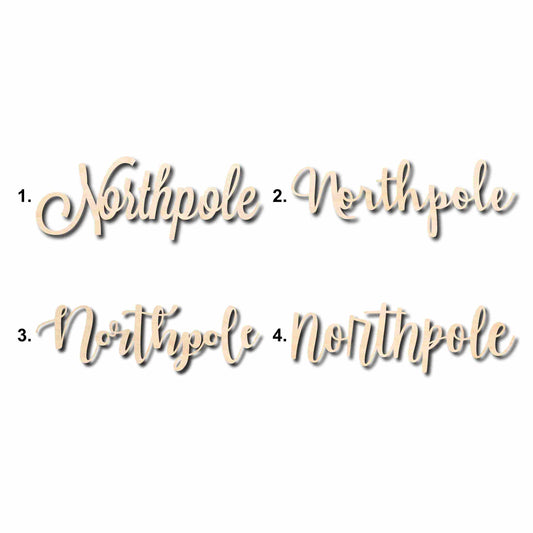 Northpole Sign Unfinished Wood Cutout Home Decor DIY