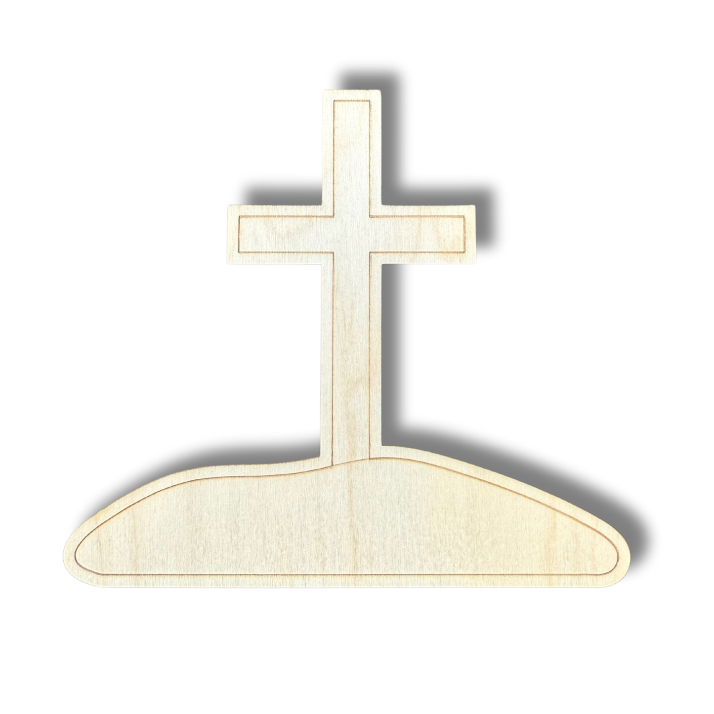 Unfinished Wood Etched Cross Shape | Paint By Line Crafts | up to 30" DIY
