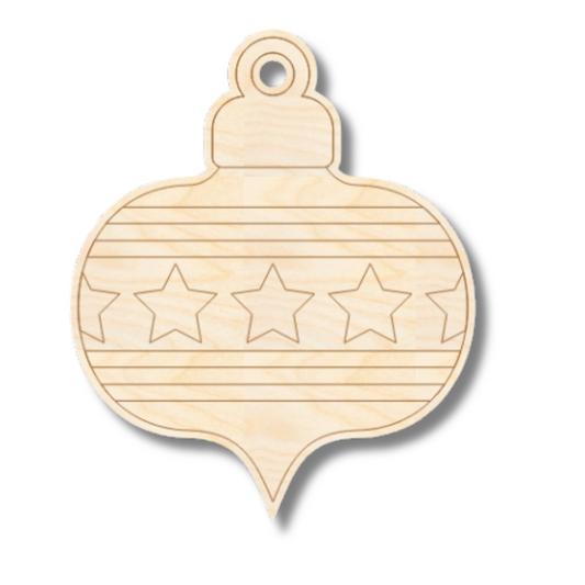 Unfinished Wood Etched Christmas Ornament Shape | Paint By Line Crafts | up to 30" DIY