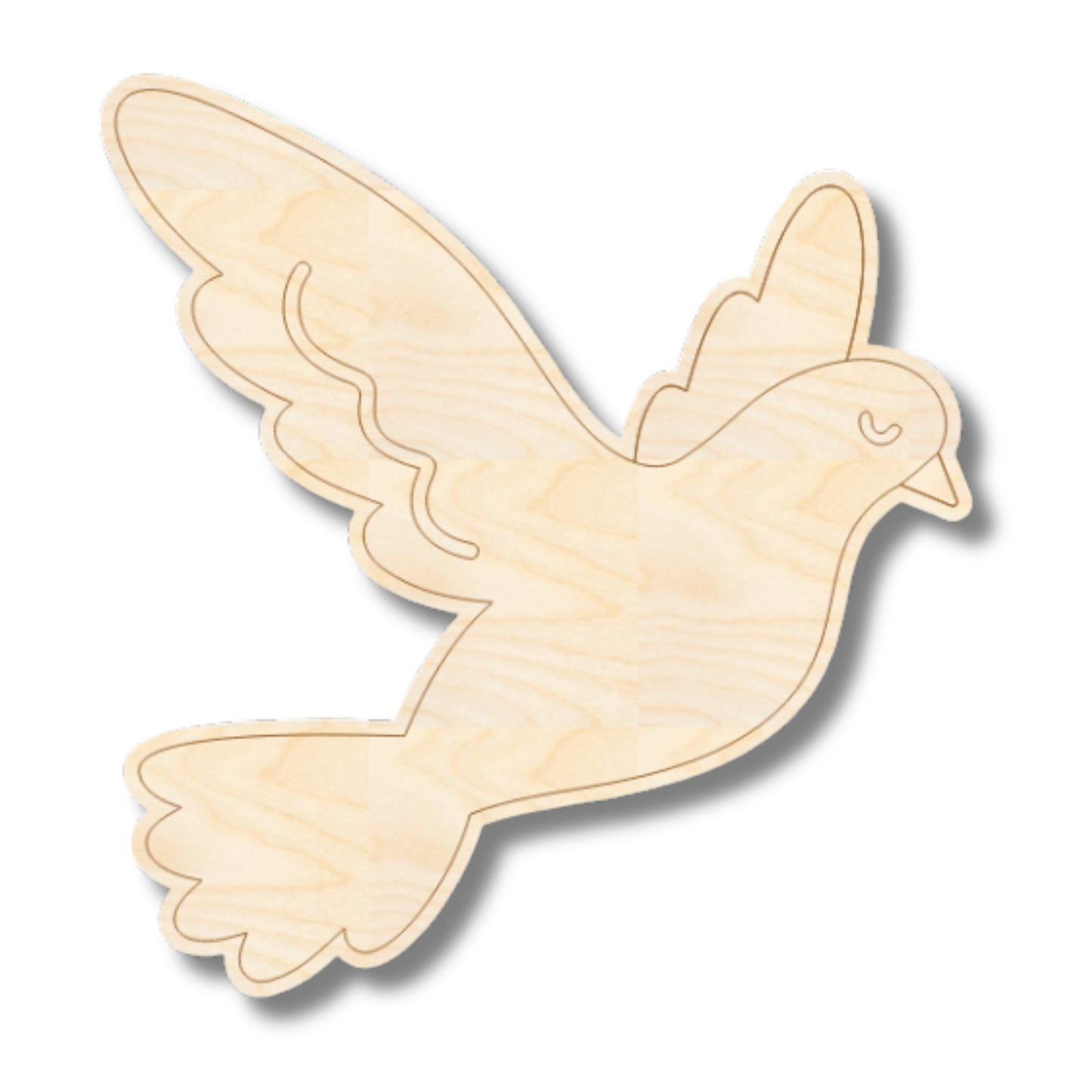 Unfinished Wood Etched Dove Shape | Paint By Line Crafts | up to 30" DIY