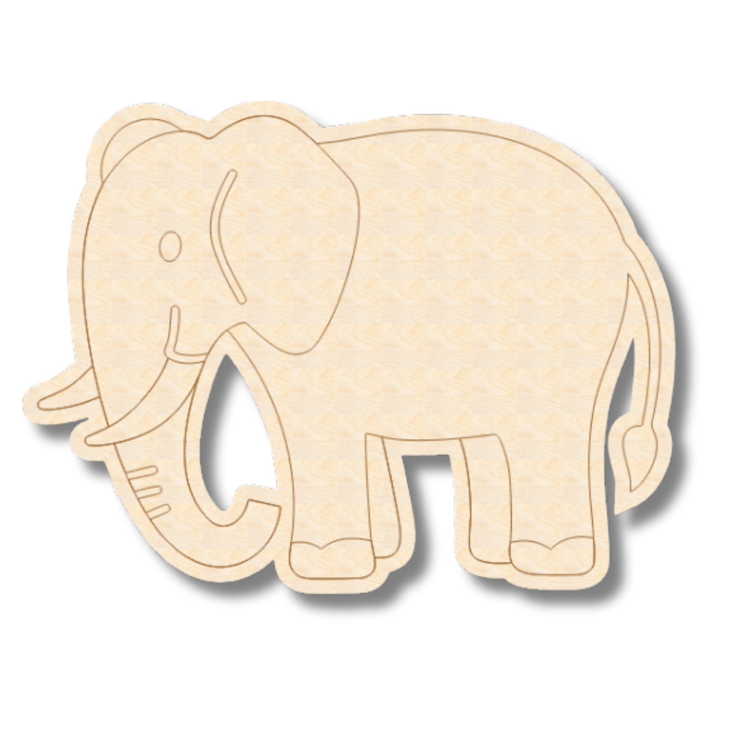 Unfinished Wood Etched Elephant Shape | Paint By Line Crafts | up to 30" DIY