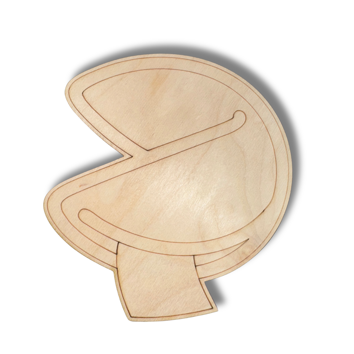 Unfinished Wood Etched Fortune Cookie Shape | Paint By Line Crafts | up to 30" DIY