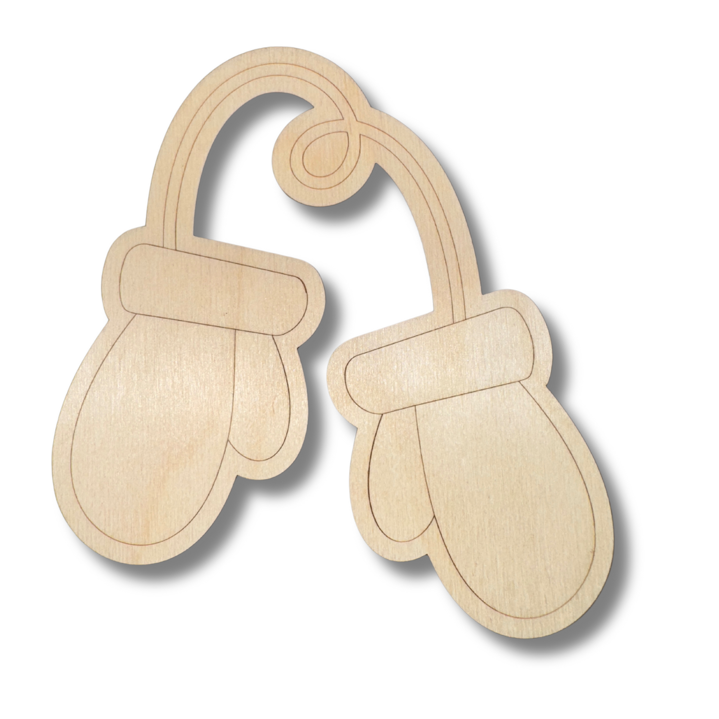 Unfinished Wood Etched Mittens Shape | Paint By Line Crafts | up to 30" DIY