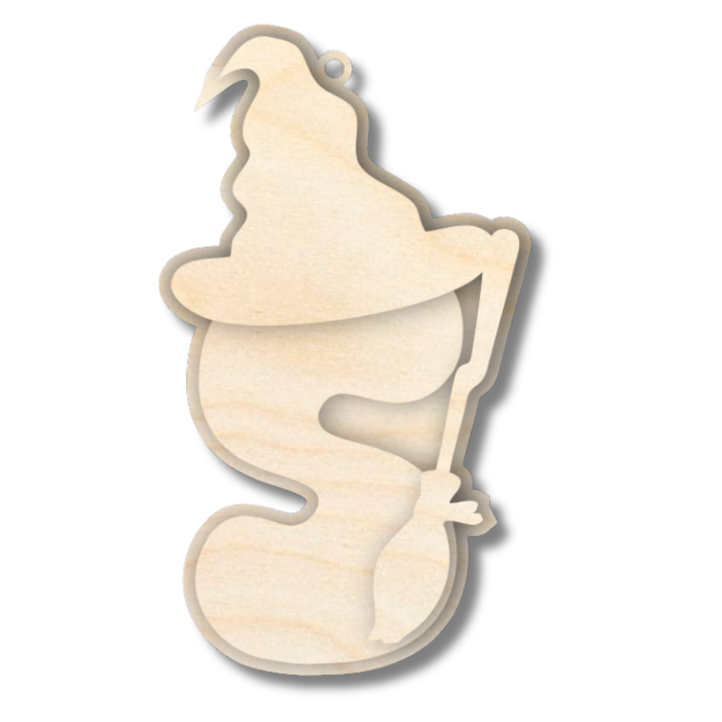 Unfinished Wood Layered Letter Halloween Witch Tags | A-Z | 3 Piece | 6" Tall | 1/8" Wood | Wood Craft DIY