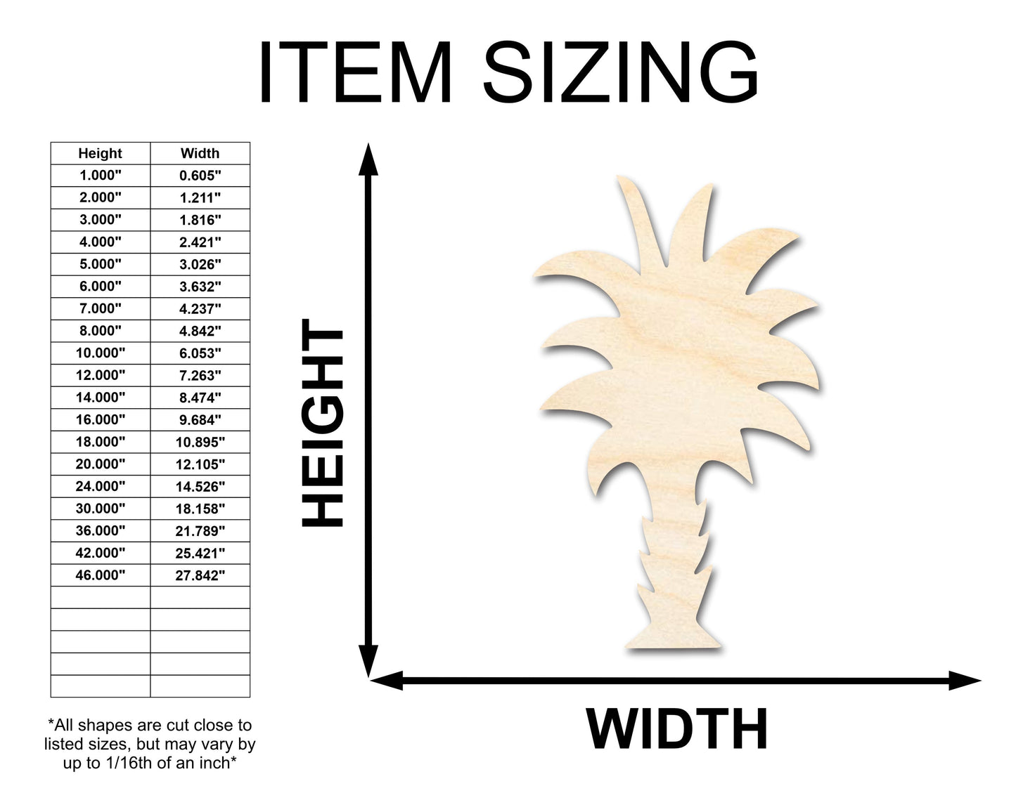 Unfinished Wood Crafty Palm Tree Shape - Craft - up to 46"