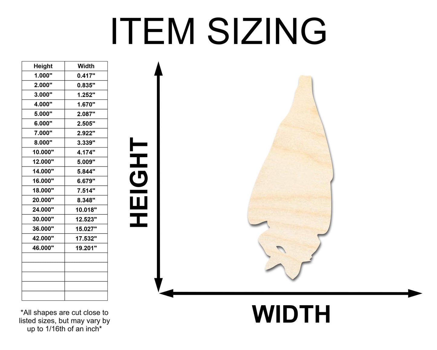 Unfinished Wood Hanging Bat Shape - Craft - up to 46"