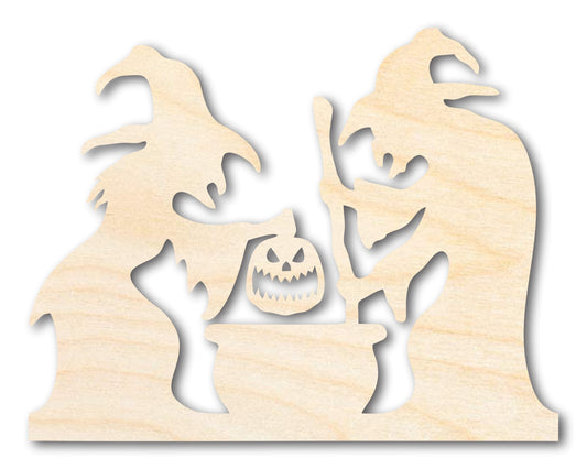 Unfinished Wood Witches Brewing Scene Shape - Craft - up to 46"