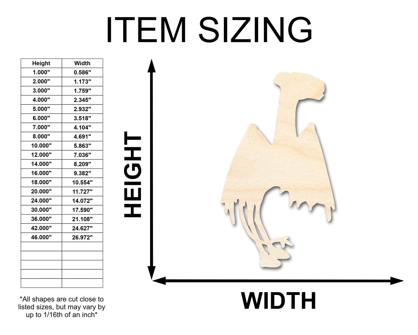 Unfinished Wood Jersey Devil Shape - Craft - up to 46"