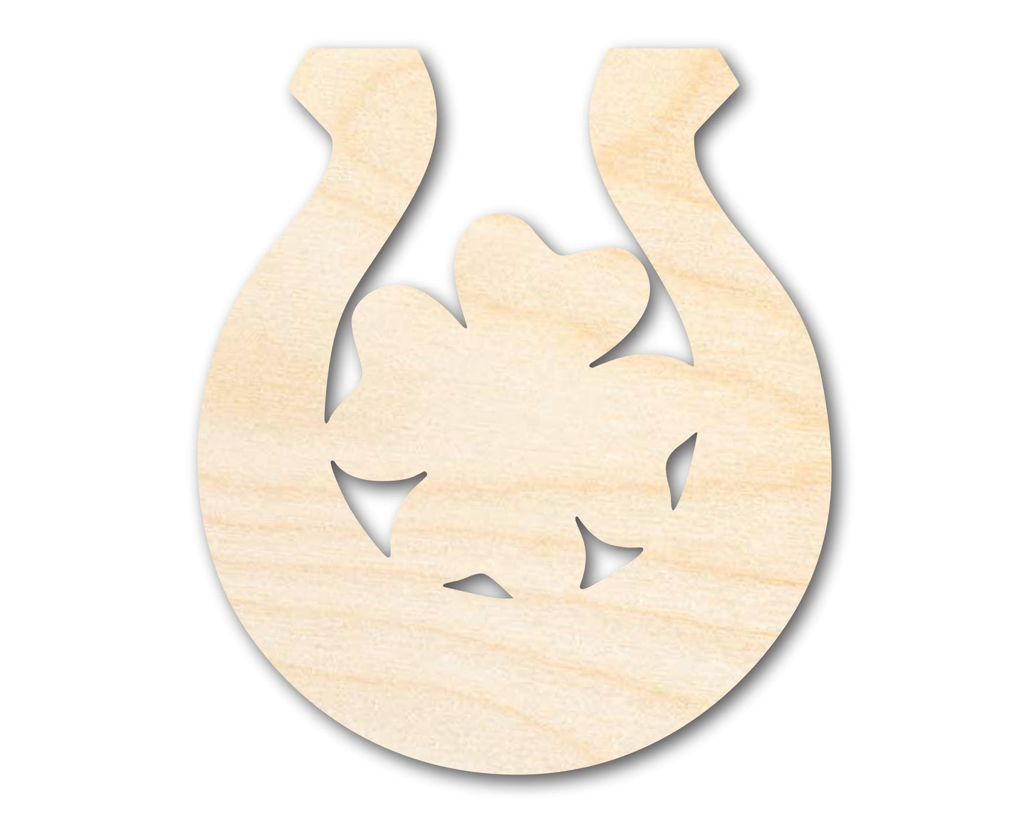 Unfinished Wood Horseshoe Shamrock Shape - Craft - up to 46"