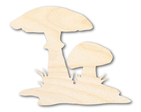 Unfinished Wood Mushrooms Shape - Craft - up to 46"
