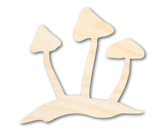 Unfinished Wood Mushrooms Shape - Craft - up to 46"