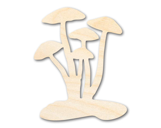 Unfinished Wood Mushrooms Shape - Craft - up to 46"