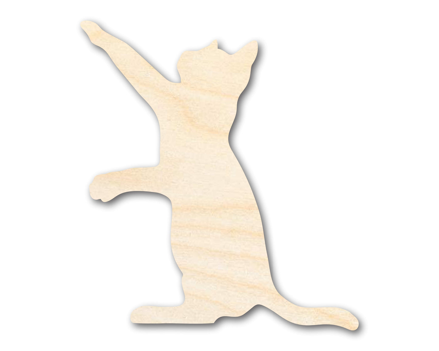 Unfinished Wood Playing Cat Shape - Craft - up to 46"