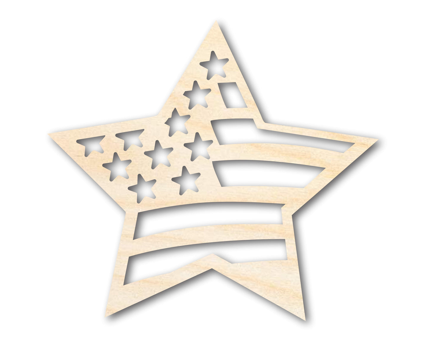Unfinished Wood USA Star Shape - Craft - up to 46"