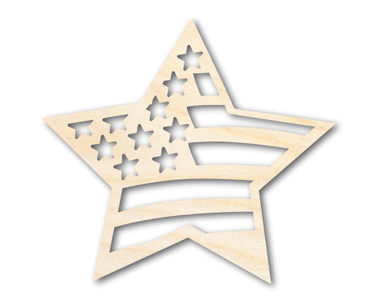 Unfinished Wood USA Star Shape - Craft - up to 46"