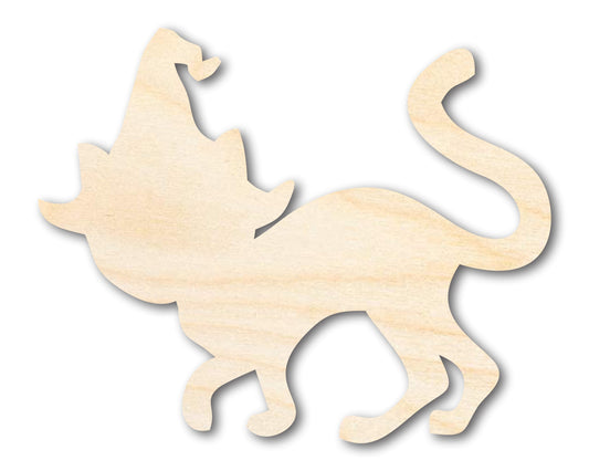 Unfinished Wood Wizard Cat Shape - Craft - up to 46"