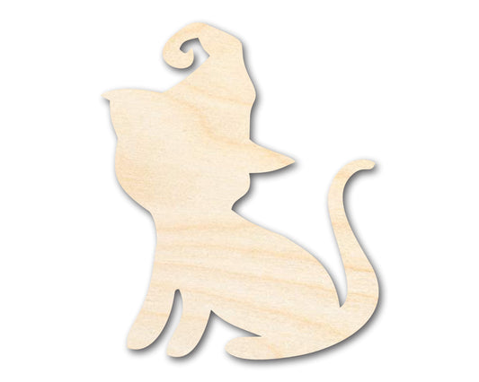 Unfinished Wood Witch Cat Shape - Craft - up to 46"