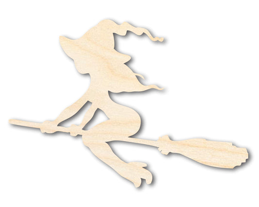 Unfinished Wood Flying Witch Shape - Craft - up to 46"