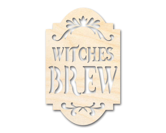 Unfinished Wood Witches Brew Shape - Craft - up to 46"