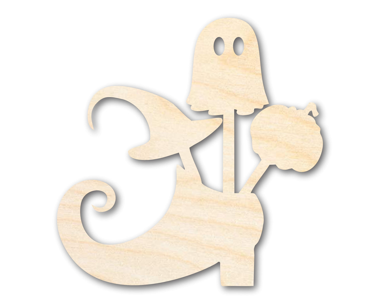 Unfinished Wood Witches Candy Shoe Shape - Craft - up to 46"