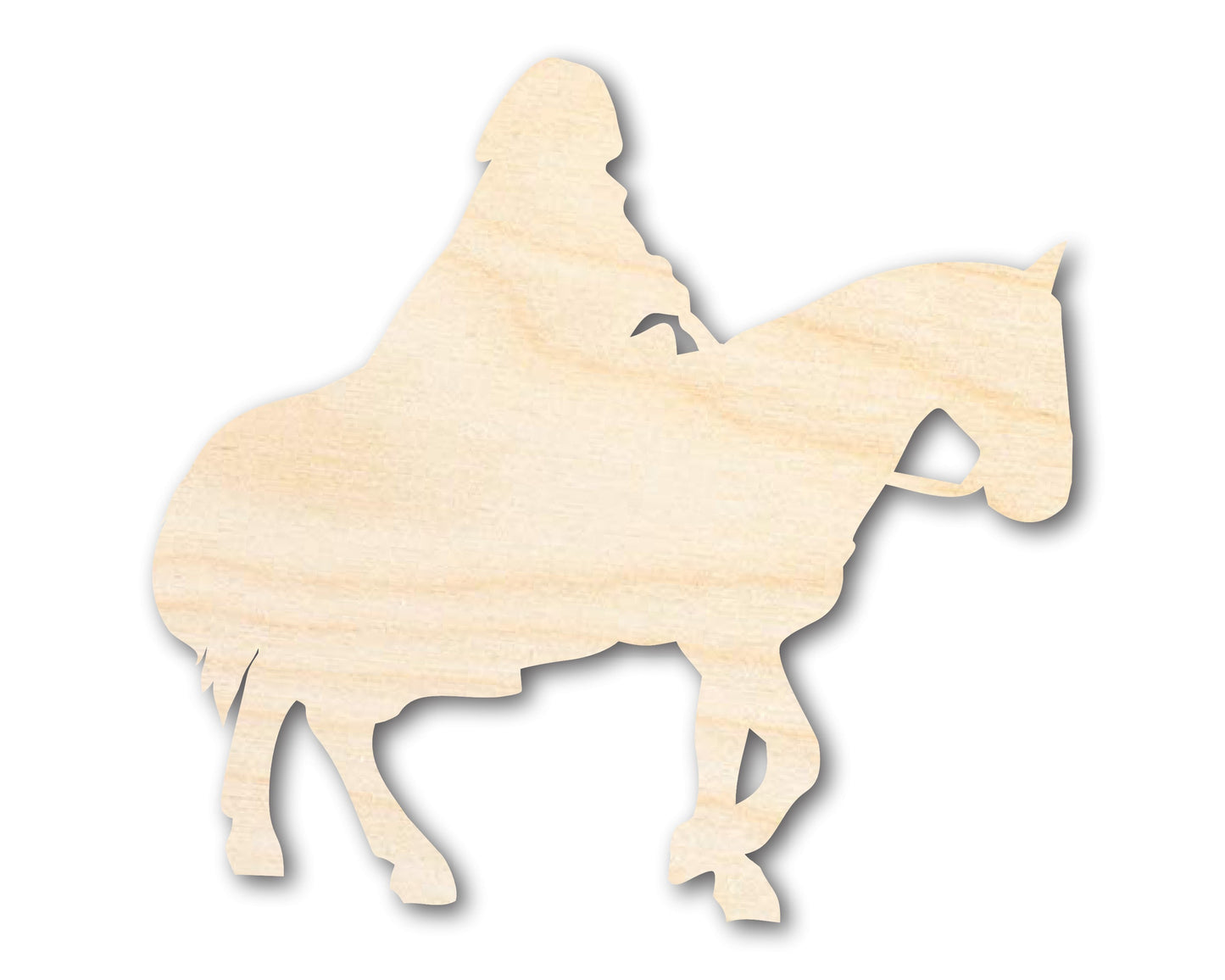 Unfinished Wood Hooded Horse and Rider Shape - Craft - up to 46"