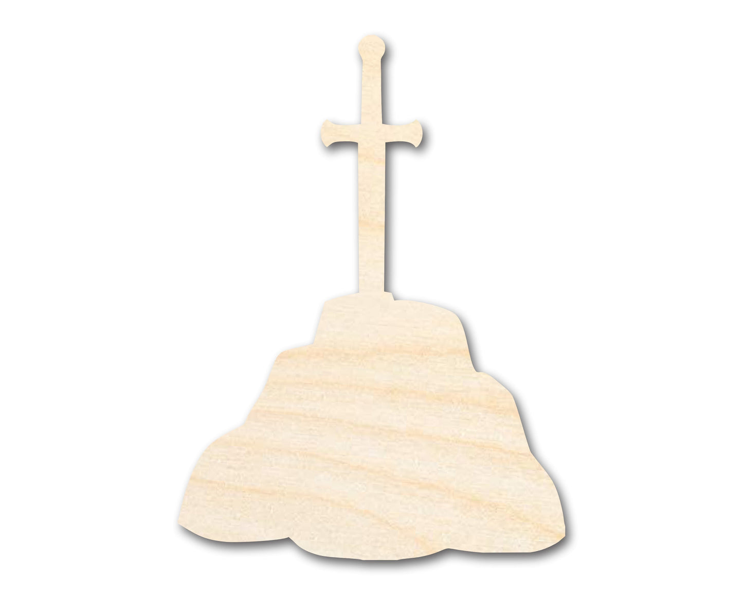 Unfinished Wood Sword in Stone Shape - Craft - up to 46"