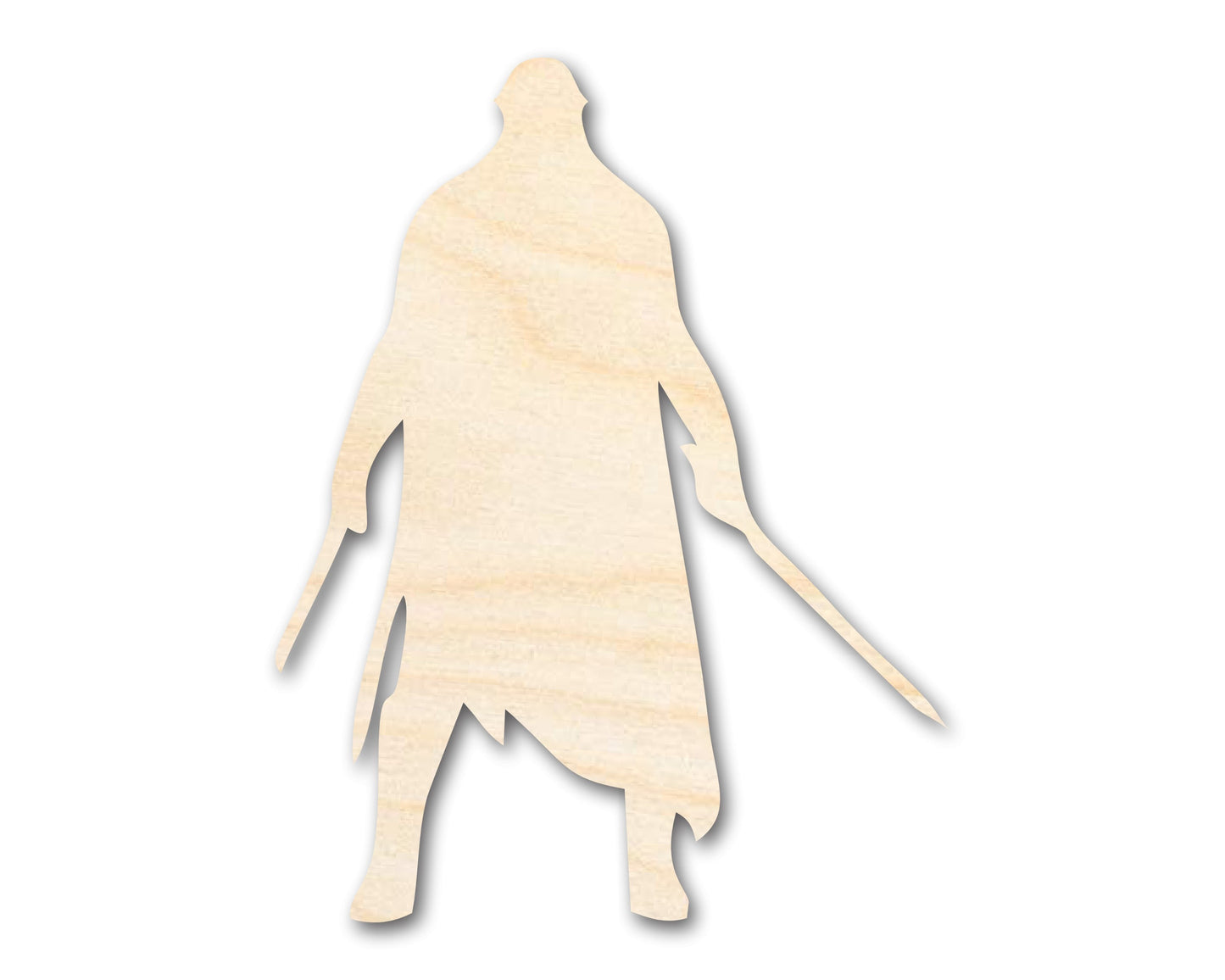 Unfinished Wood Warrior Shape - Craft - up to 46"