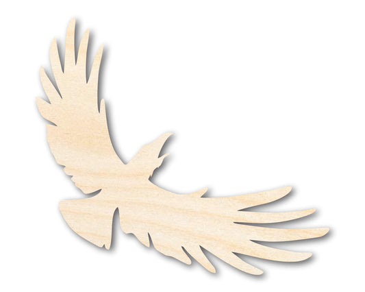 Unfinished Wood Flying Crow Shape - Craft - up to 46"