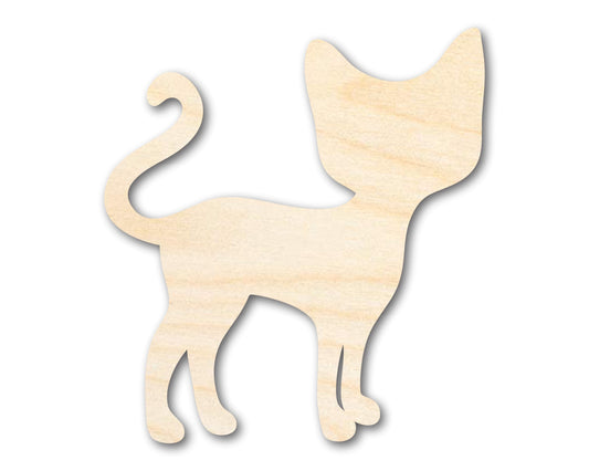 Unfinished Wood Cat Silhouette Shape - Craft - up to 46"