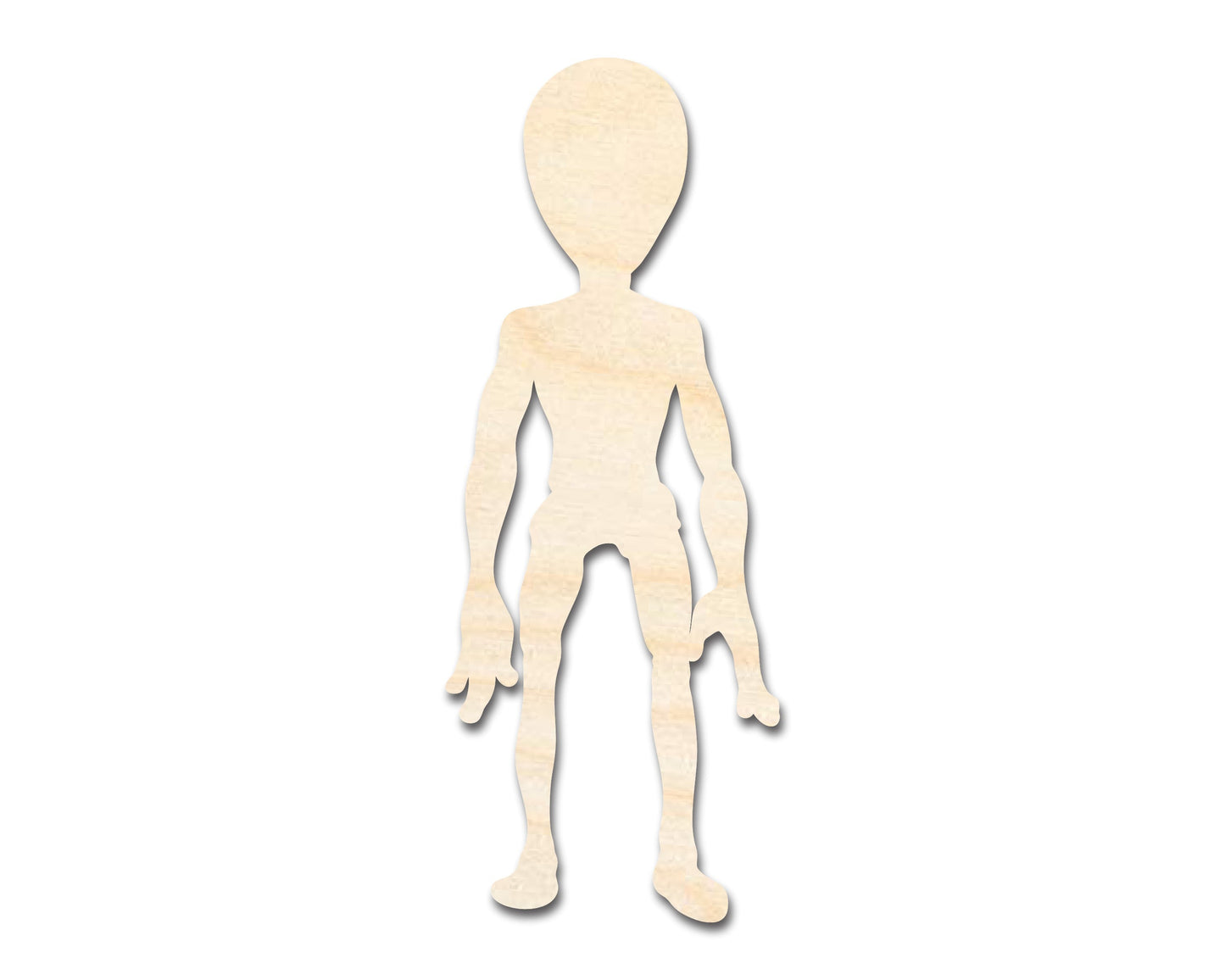 Unfinished Wood Grey Alien Shape - Craft - up to 46"