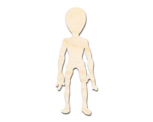 Unfinished Wood Grey Alien Shape - Craft - up to 46"