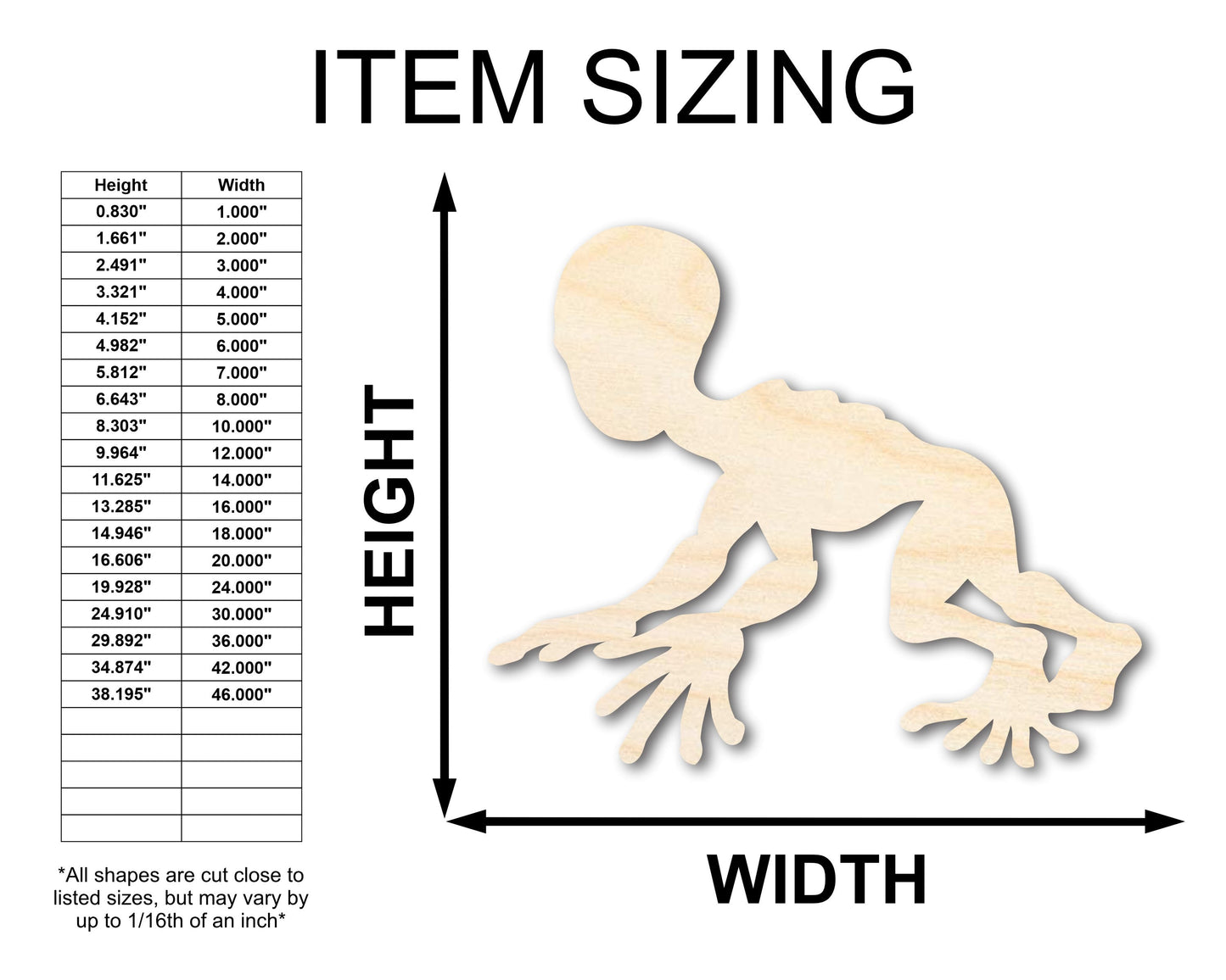 Unfinished Wood Dover Demon Shape - Craft - up to 46"