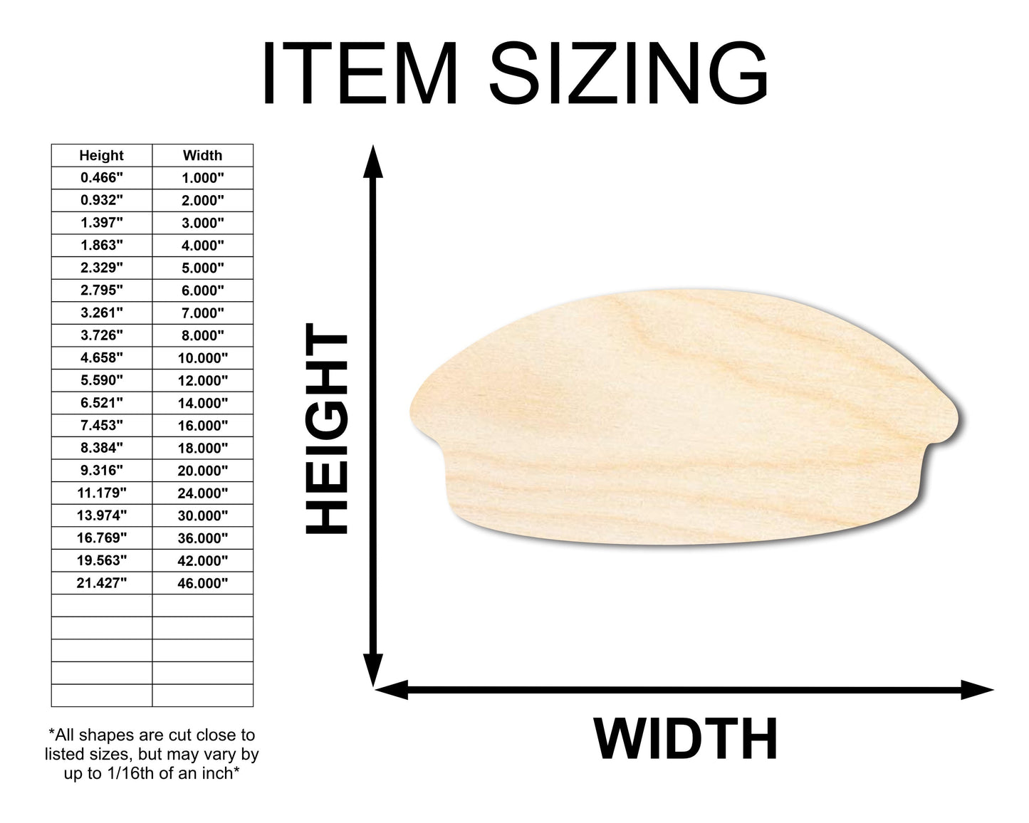 Unfinished Wood Pie Shape - Craft - up to 46"