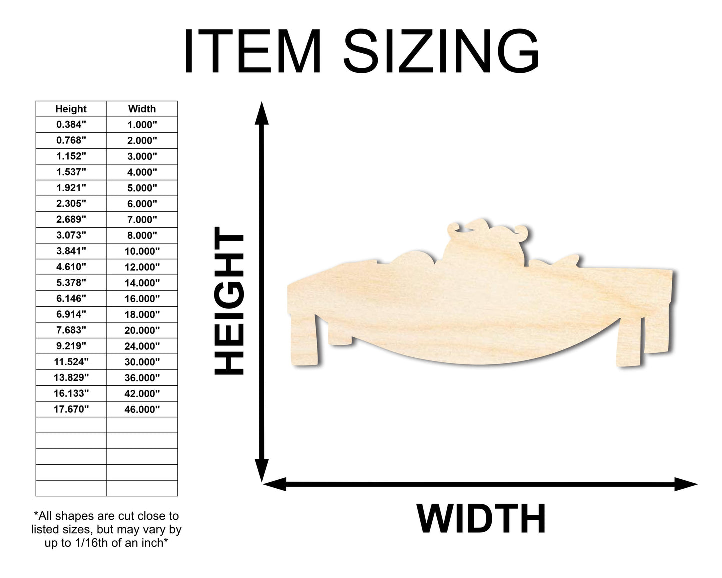 Unfinished Wood Feast Table Shape - Craft - up to 46"
