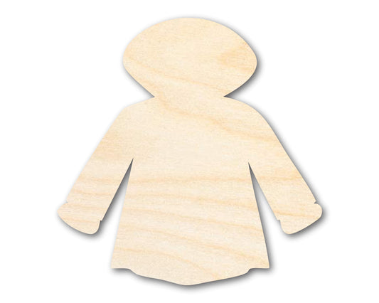 Unfinished Wood Raincoat Shape - Craft - up to 46"