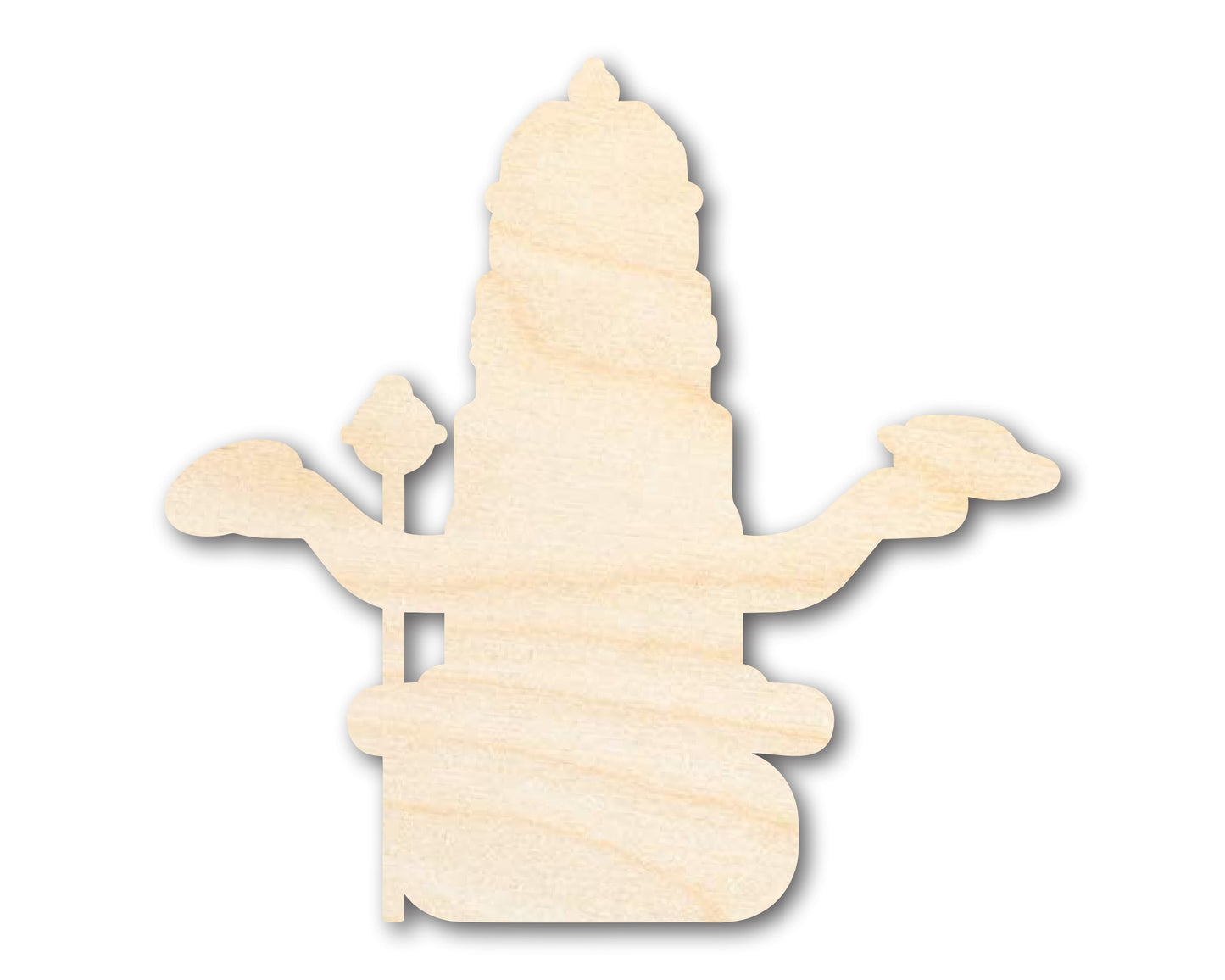 Unfinished Wood Vishnu Shape - Craft - up to 46"