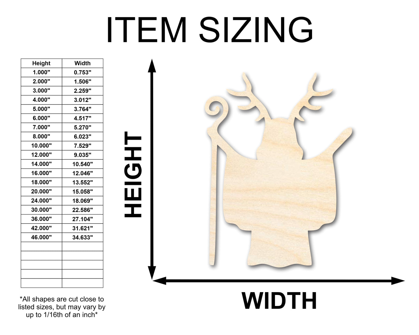 Unfinished Wood Shaman Shape - Craft - up to 46"