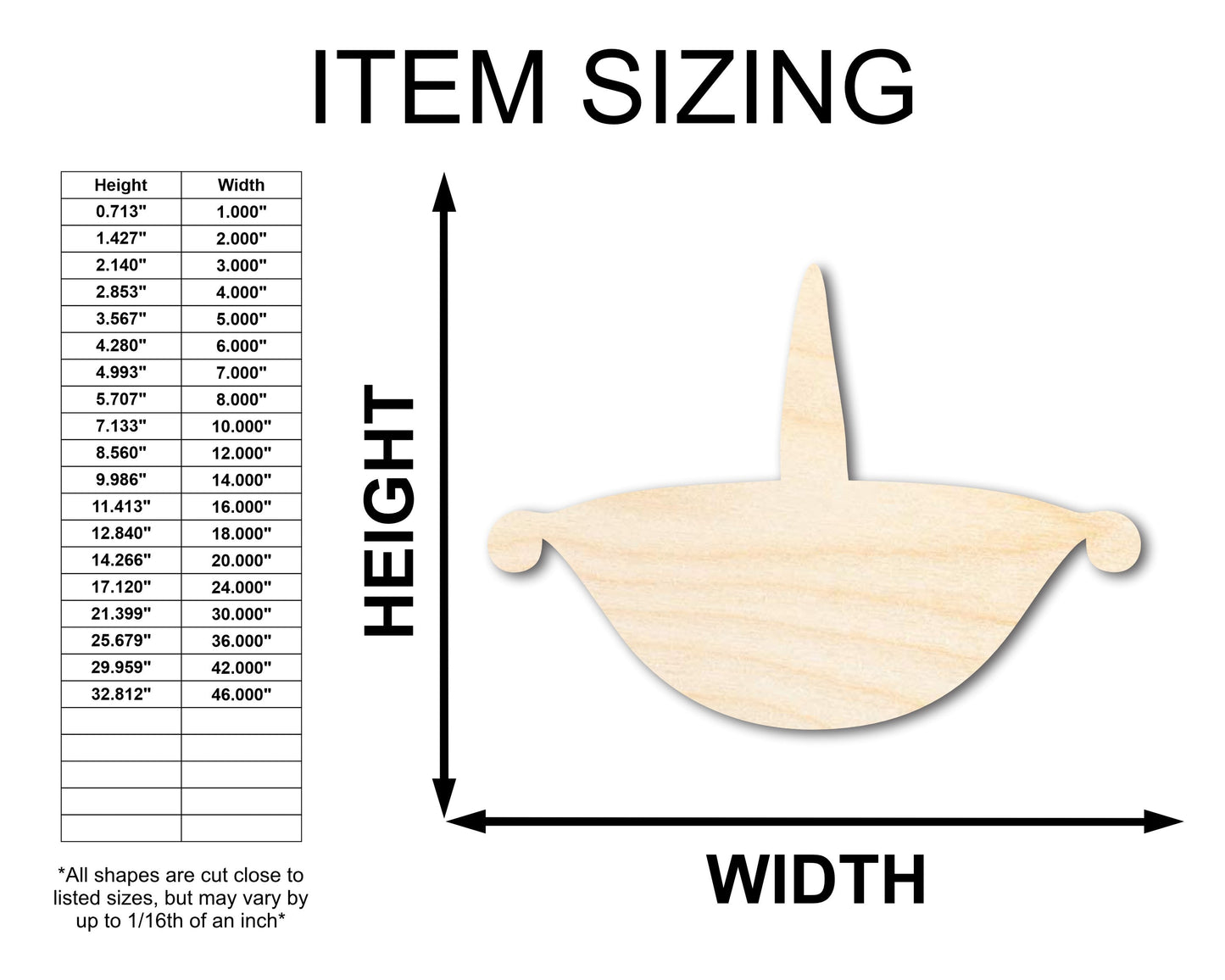 Unfinished Wood Diya Shape | Diwali | Craft Cutout | up to 46" DIY