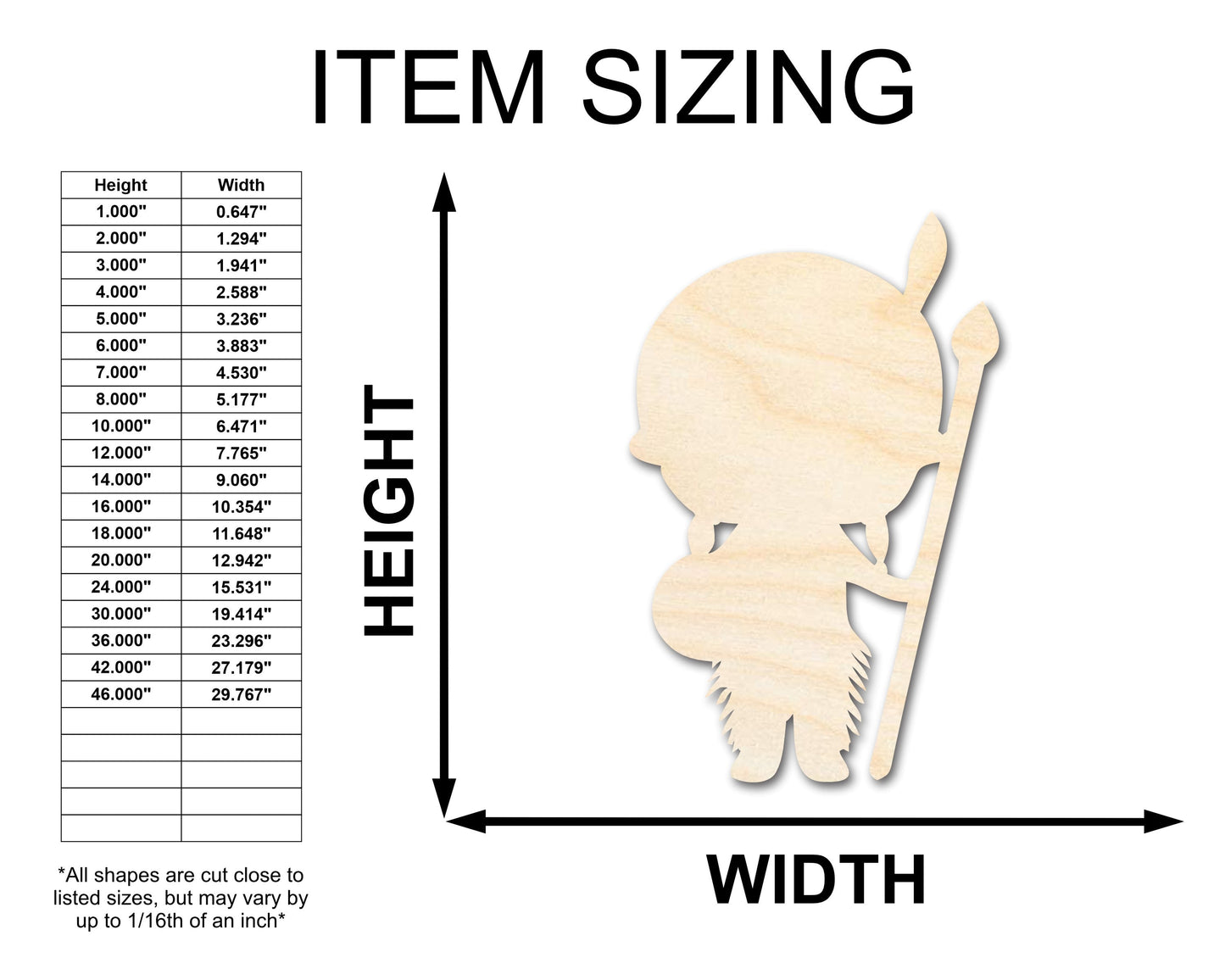 Unfinished Wood Native Boy Shape | Craft Cutout | up to 46" DIY