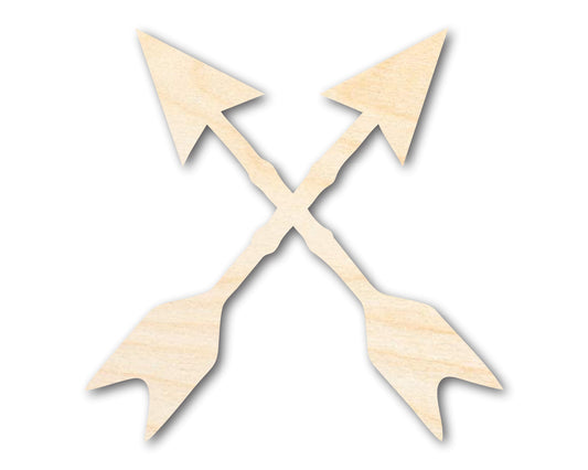 Unfinished Wood Crossed Arrows Shape | Craft Cutout | up to 46" DIY