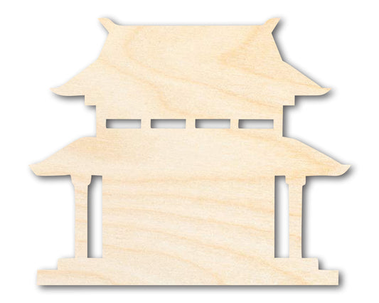 Unfinished Wood Asian Pagoda Shape | Craft Cutout | up to 46" DIY