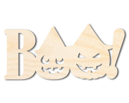 Unfinished Wood Pumpkin Boo Shape | Craft Cutout | up to 46" DIY
