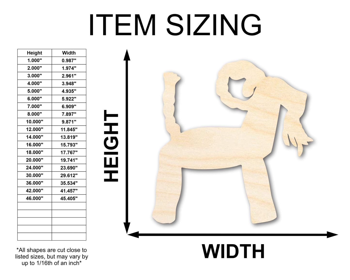 Unfinished Wood Yule Goat Shape | Craft Cutout | up to 46" DIY