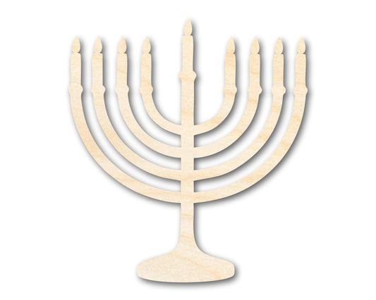 Unfinished Wood Menorah Shape | Craft Cutout | up to 46" DIY