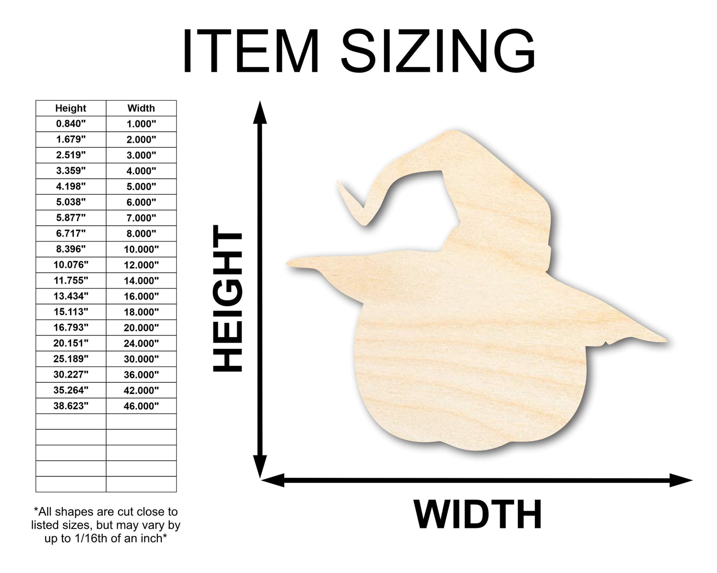 Unfinished Wood Pumpkin Wizard Shape | Craft Cutout | up to 46" DIY