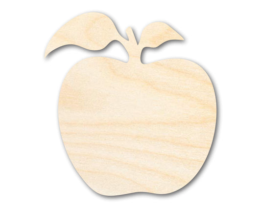 Unfinished Two Leaf Apple Shape | Craft Cutout | up to 46" DIY