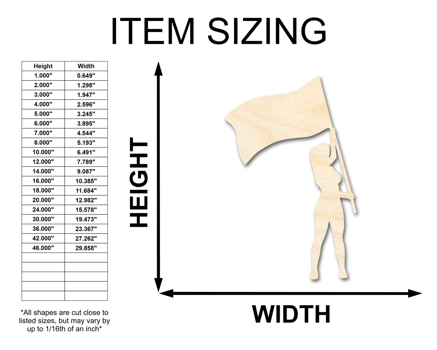 Unfinished Color Guard Shape | Craft Cutout | up to 46" DIY