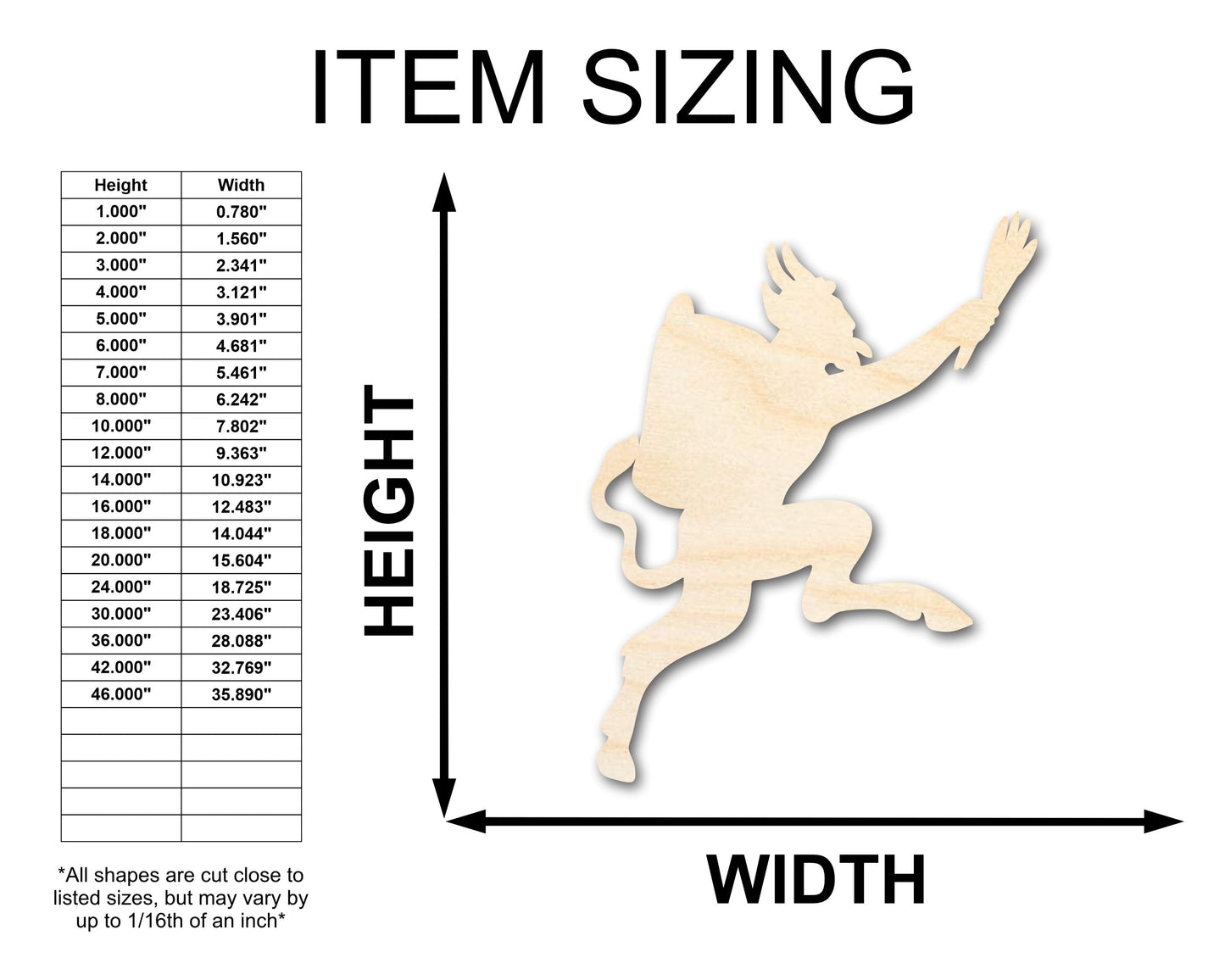 Unfinished Krampus Shape | Craft Cutout | up to 46" DIY