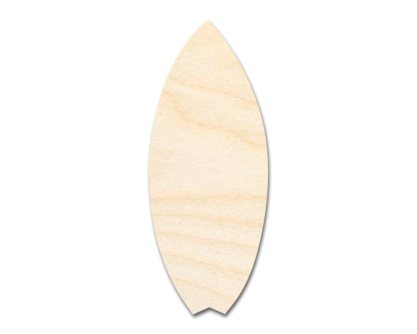 Unfinished Wood Fishtail Surfboard Shape | Ocean Craft Cutout | up to 46" DIY