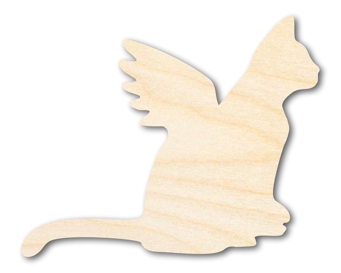 Unfinished Wood Angel Cat Shape - Pet Craft - up to 46"